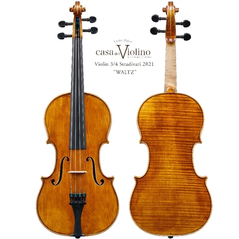 Скрипка Stradivari 2021 дюйма WALTZ 100% ручной работы с масляным лаком, скрипка из европейских деревьев, размер 3/4