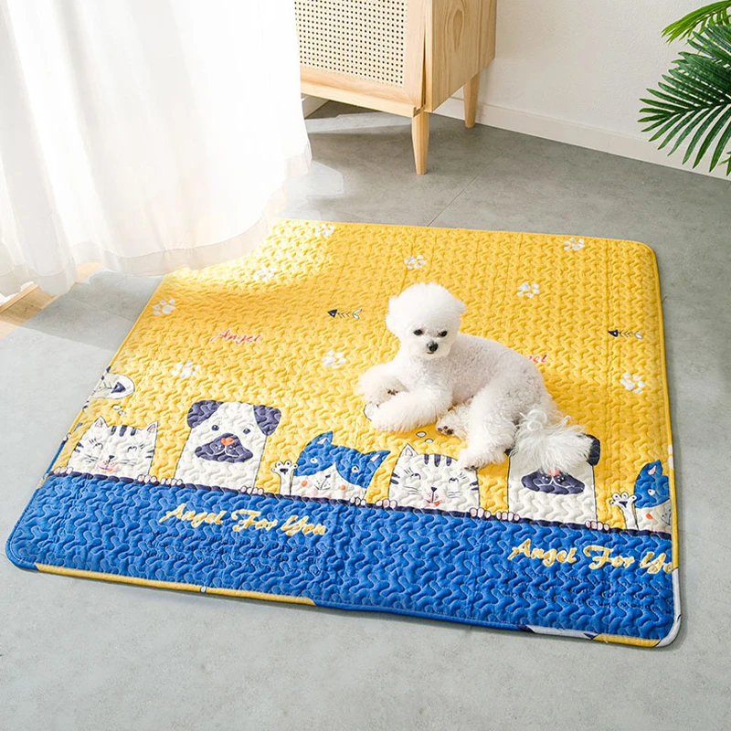 

Dog Mat for Sofa Crate Floors Mats Washable Reusable Cat Puppy Training Pee Pads Cotton Cushion Pet Cover Bed Playpen Car Travel