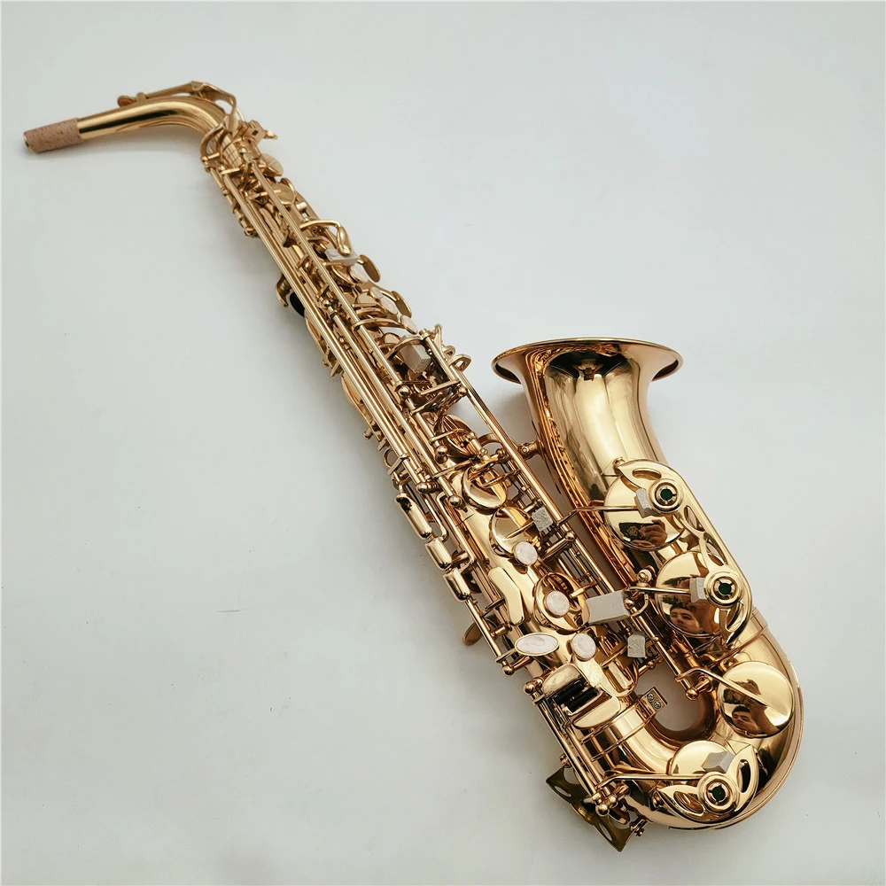 

Высококлассный альт-саксофон Eb 767GL из Тайваня, латунный лак, Золотая капля, E-ключ, альт-Сакс, профессиональный игровой инструмент, саксофон