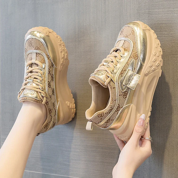 

Spring/Summer Heightening Dad's Shoe for Women 2023 New Women's Colorful Retro Thick Sole Small Athletic Shoes Platform Sneakers