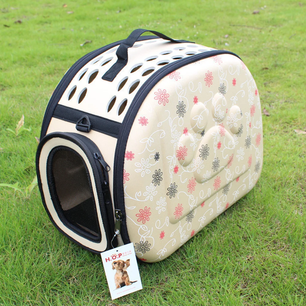 

New Travel Pet Bag Cat Flower Carrier Bag Breathable Pink Folding Small Dog Outdoor Shoulder Bag Folding Cat Carrying Pet Supply