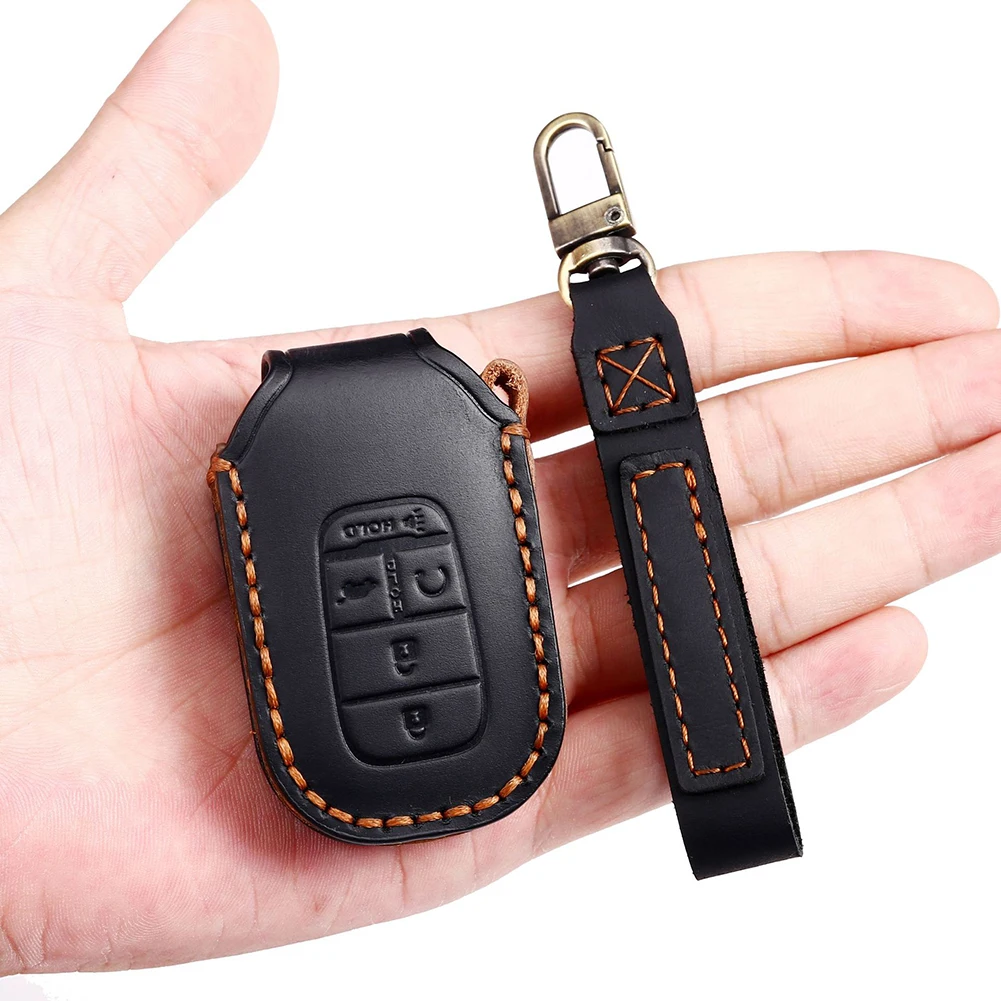 

Key Case Car Key Cover High-end Products Leather Perfect Design 5 Buttons Black For Honda FOR Accord Brand New