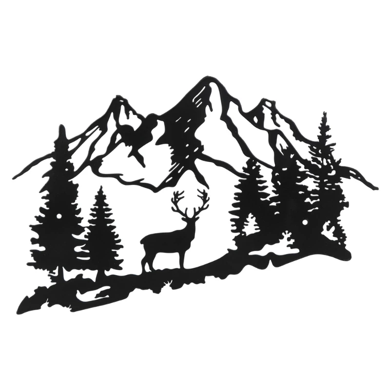 

2022 New Metal Animal Deer Wall Art Decor Mountain Woodland Ornament Forest Rustic Home