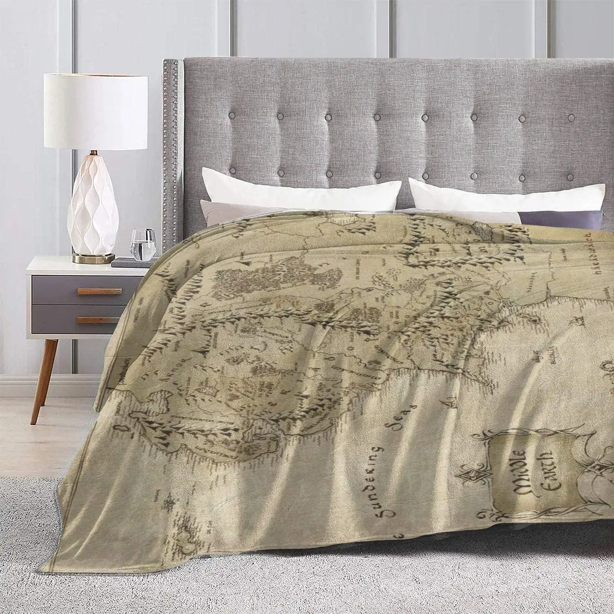 

Blanket Vintage World Distressed Map Blanket Super Soft Flannel Blanket Lightweight Bed Blanket Quilt Durable Home Decor Blanket