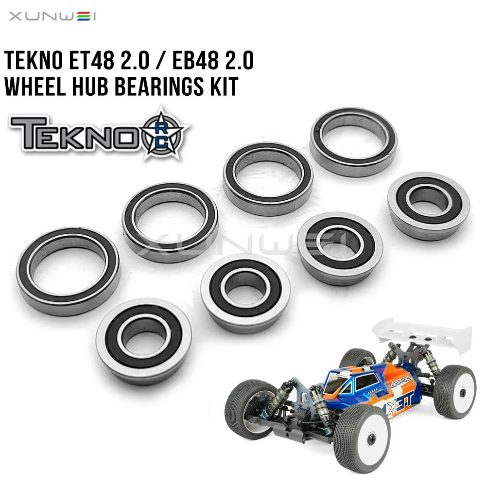 

8pcs Wheel Hub Ball Bearings Kit Chrome Steel for Tekno ET48 EB48 2.0 RC Buggy Spare Part