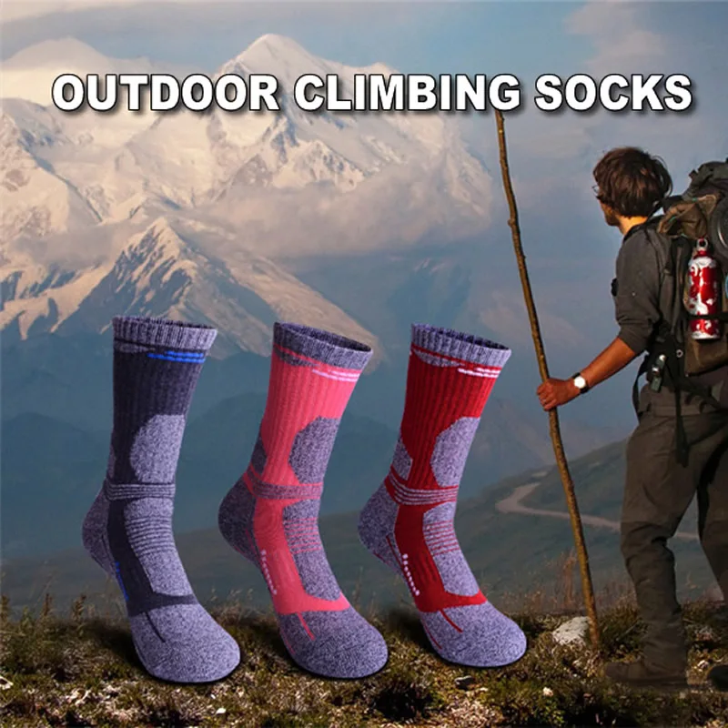 Outdoor Hiking Warm Socks for Men Women Thickened Winter Thermal Sports Climbing Skiing Sock Moisture Absorption Anti-Slip