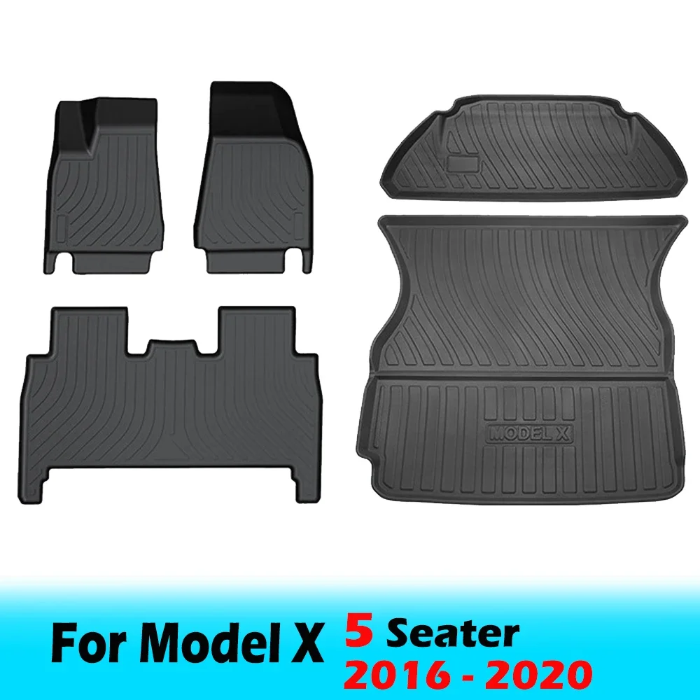 

Коврики BEVO для Tesla Model X 5 6 7-местные 2024 2023-2016, всепогодные водонепроницаемые коврики для багажника, вкладыши, аксессуары