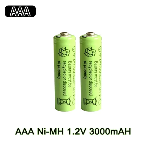 Зеленый аккумулятор AJ AAA 1,2 в 3000 мАч для MP3 RC игрушек, светодиодный фонарик, микрофон