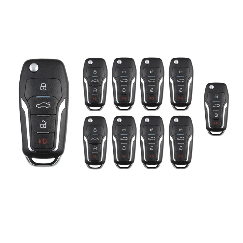 10 шт./лот XEFO01EN автомобильный дистанционный ключ для Ford Flip 4 кнопки встроенный