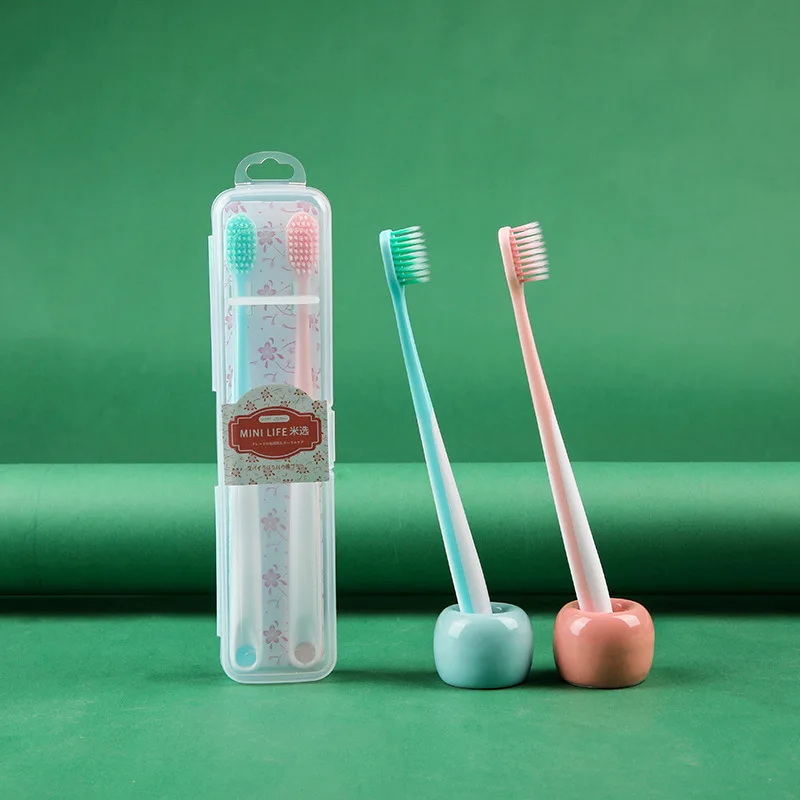 2 шт./компл. зубная щетка для взрослых, пара зубных щеток с широкой головкой, домашняя мягкая зубная щетка для взрослых, домашняя зубная щетка