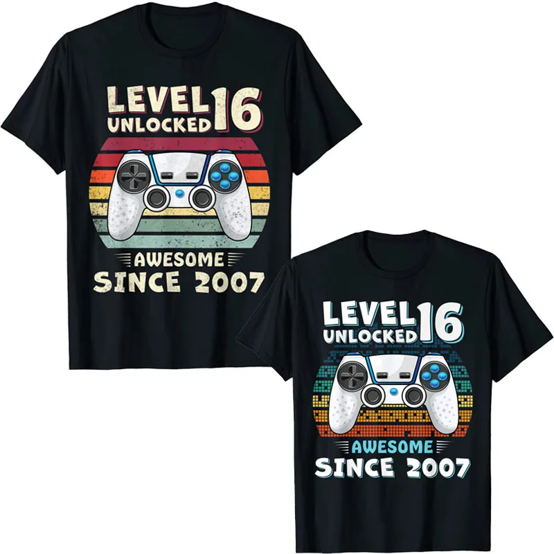 

Sixteen 16yr BDay Son Boy Funny Gamer 16th 16 Year Old Birthday T-Shirt Gifts for Son Funny Video Game Lover Graphic Tee Tops