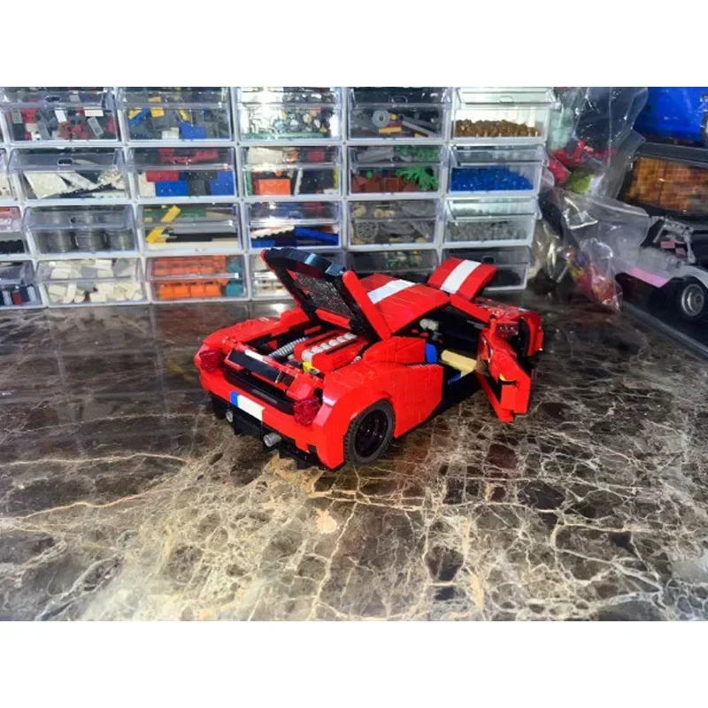 Строительный блок Модель гоночного автомобиля 488 спортивный автомобиль V2 1155