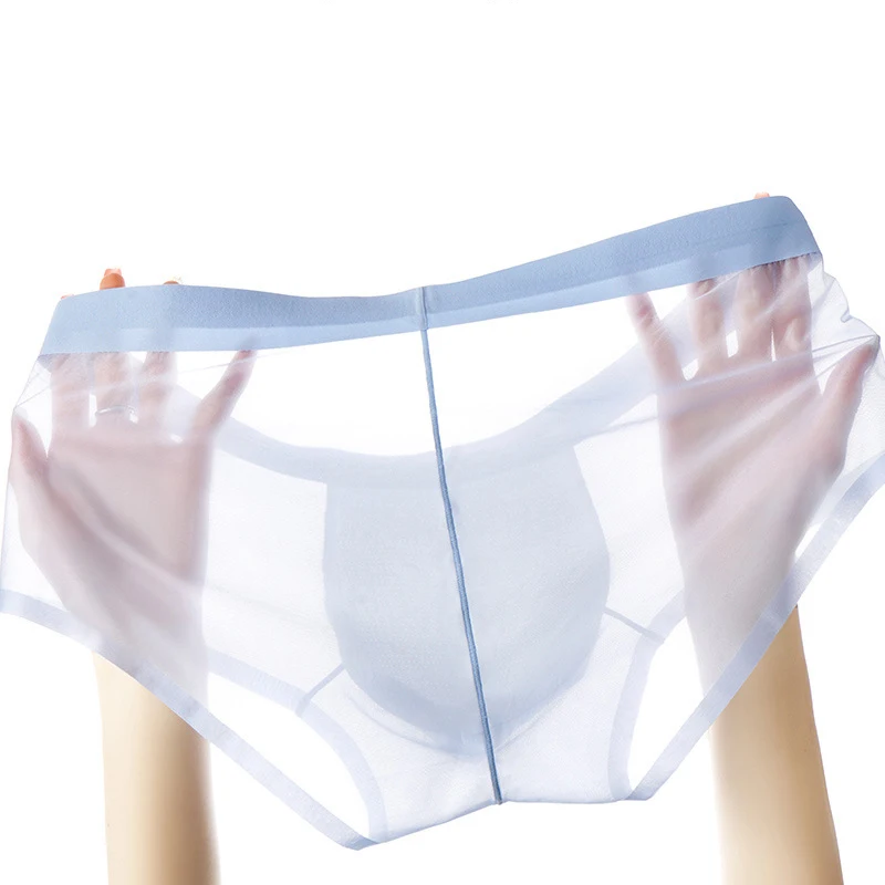 Мужское сексуальное нижнее белье из ледяного шелка бесшовные дышащие трусы со