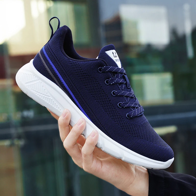 

Y434 Spring Casual Sneakers Male Breathable Light Flat Running Shoes Lover Comfortable Mesh Lace-up Flexible Soft Walking Shoe