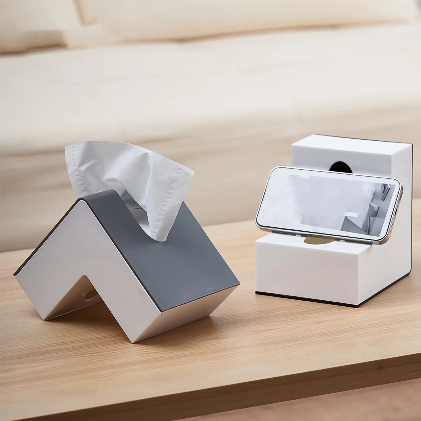Современная коробка для салфеток под прямым углом в скандинавском стиле