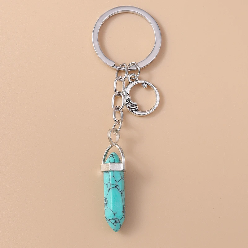 Металлический брелок Lucky Evil Eyes с бирюзовым камнем