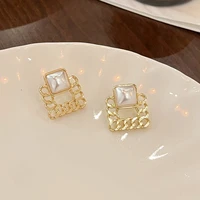 fashion jewelry s925 needle white pearl earrings hot sale elegant temperament metal hollow golden earrings for women girl gifts