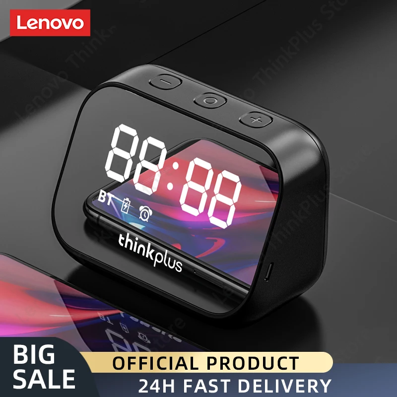 

Lenovo TS13 Wireless BT Speaker Portable Subwoofer Stereo Player LED Digital Smart Alarm Clock Mirror Design Speaker 9D Surround