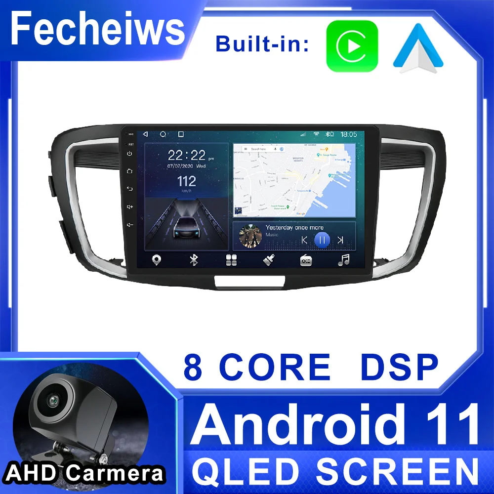 

Android 11 Multimedia GPS Car Radio Stereo For Honda Accord 9 2.0T 2.4T 2013 - 2017 Carplay Auto IPS QLED Screen 8Core No 2din