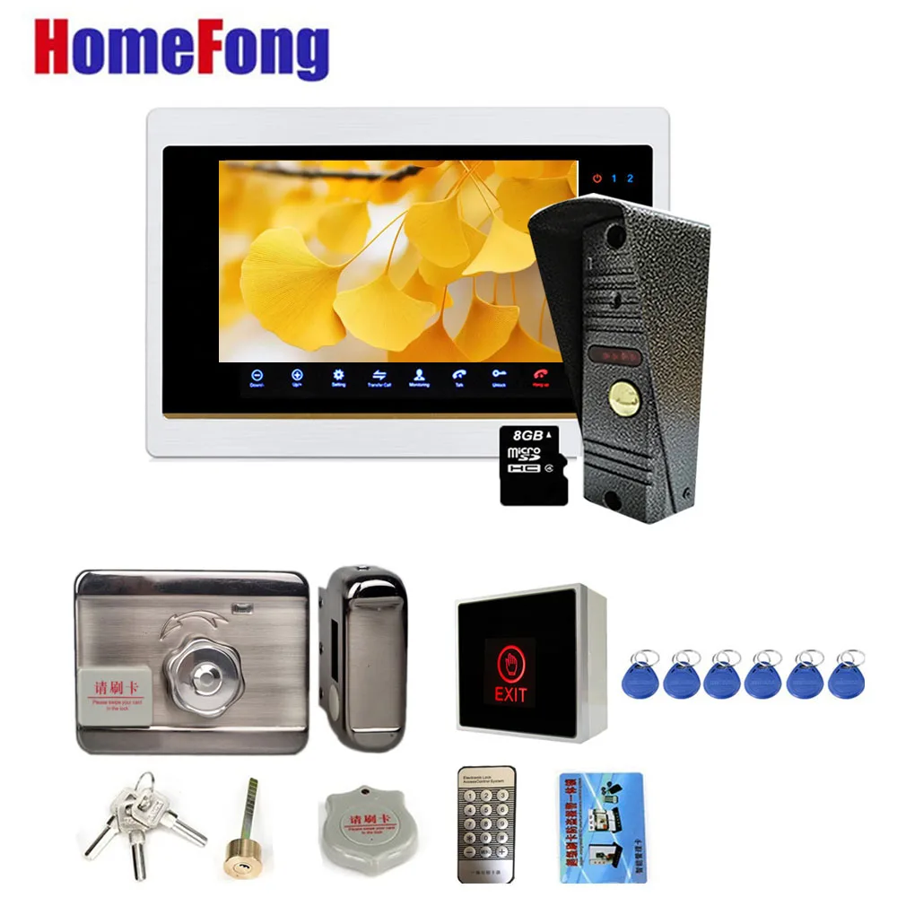 Homefong 7-дюймовая домашняя система внутренней связи с цветным замком