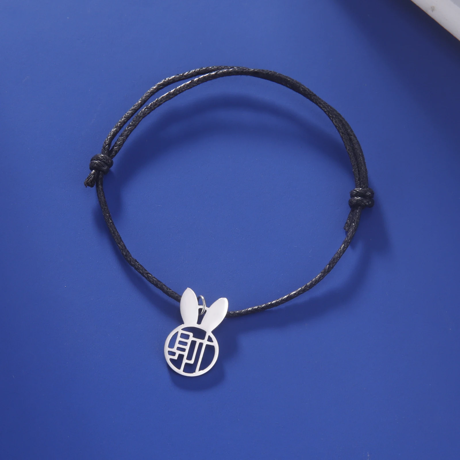 Браслет Lucky Rabbit из нержавеющей стали с красной нитью для пар цепочка со знаками