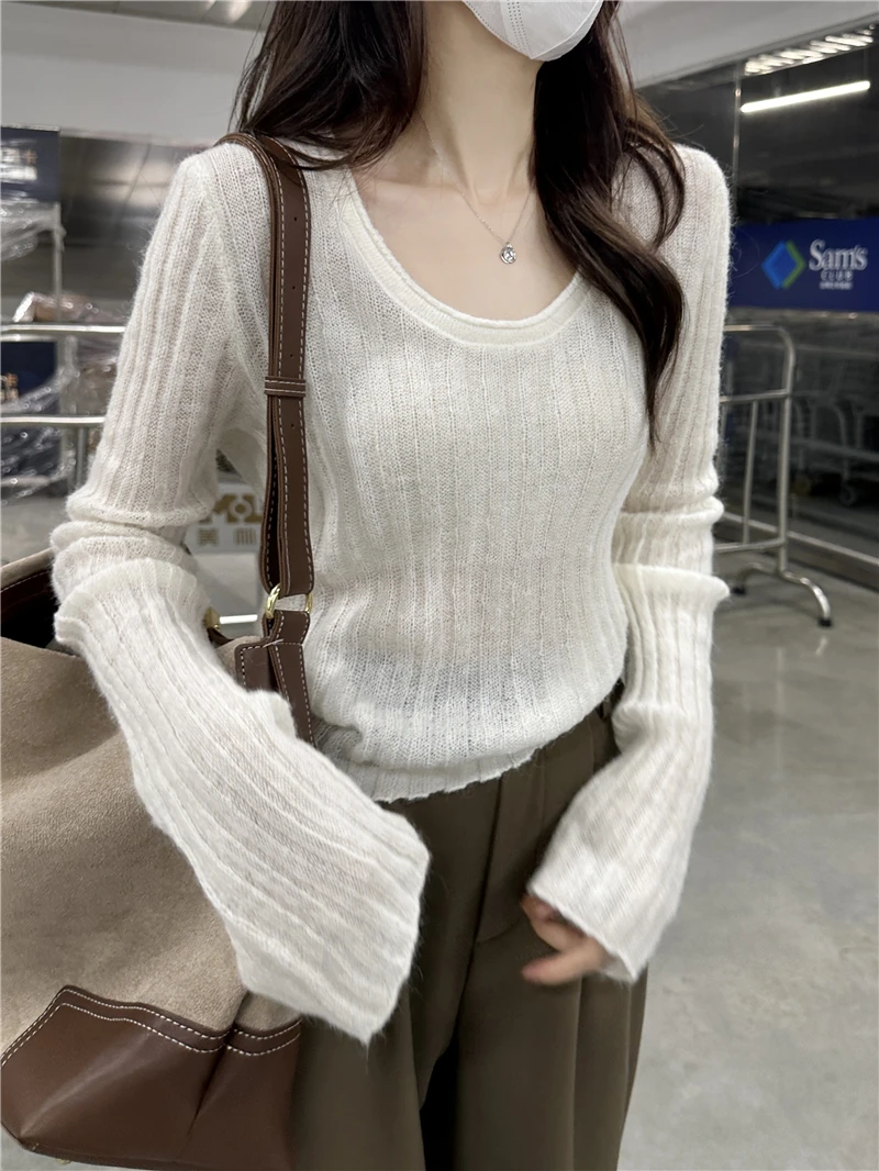 Осень и зима новинка короткий облегающий свитер для похудения простой пуловер