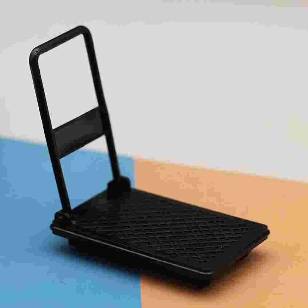 

4Pcs Dolls House Miniature Platform Trolley Model Micro Landscaping Wheelbarrow Prop