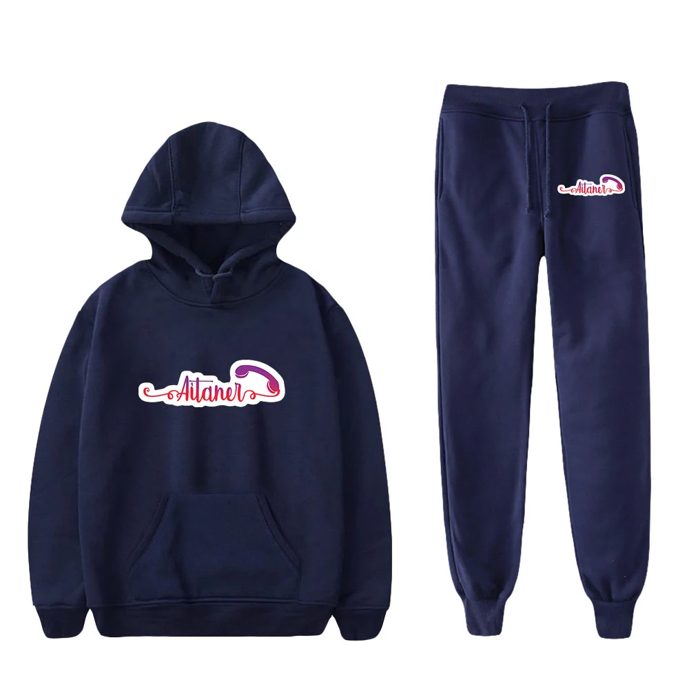 

print Aitana Ocana Hoodie 2 Piece Suit Harajuku Trend Clothes Set Fashion Suit Singer Sets Casual Hoodies + Sweatpants