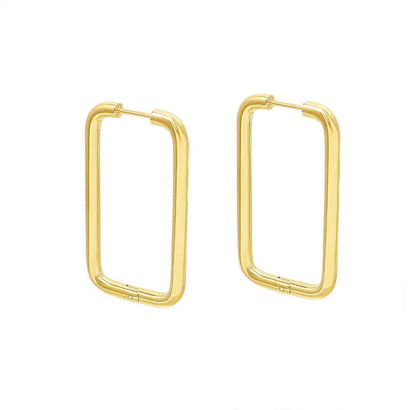 

Vintage Gold Small Square Hoop Earrings for Women Geometric Handmade Earrings Bride Girl Party Wedding Jewelry Gift