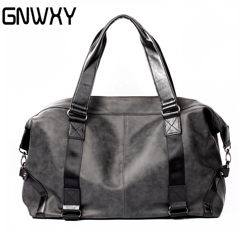 New Soft PU Leather Men Handbag Korean Style Fashion Casual Crossbody Travel Bag Large Capacity Weekend Luggage Bag Dropshipping