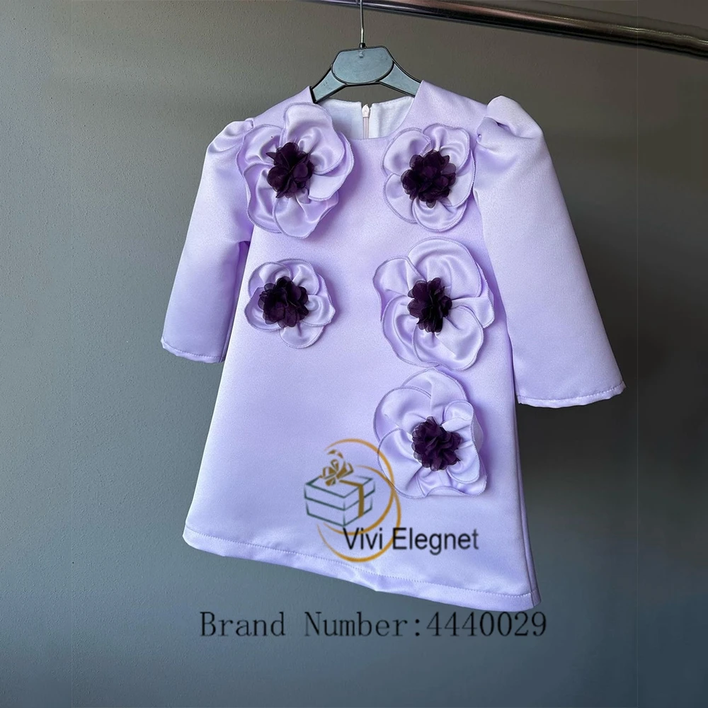 

Purple Full Sleeve Flower Girl Dresses for Gorls 2023 Summer Real Picture Wedding Party Gowns Communion Dresses Girls فساتين اطف