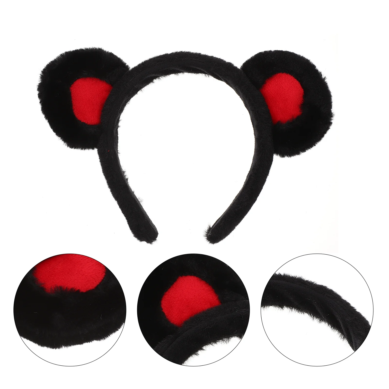 Повязка на голову с ушками бурундука и медведями красная бандана декор для волос