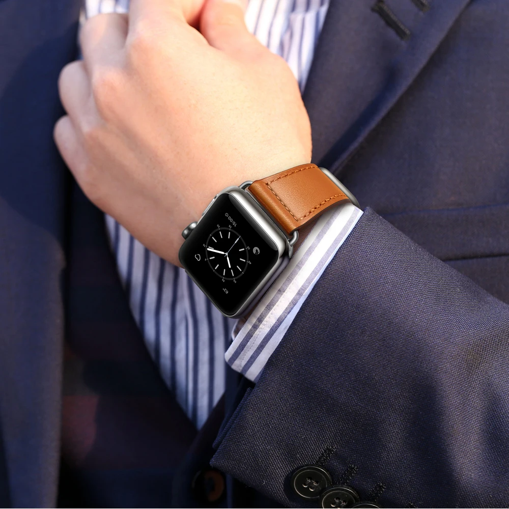 Кожаный ремешок для Apple watch band 44 