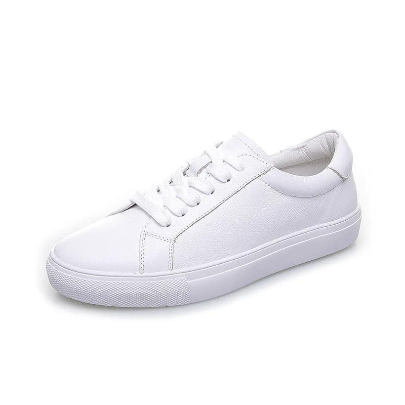 

Кроссовки женские из натуральной воловьей кожи, повседневная обувь на плоской вулканизированной подошве, маленькие белые, на весну