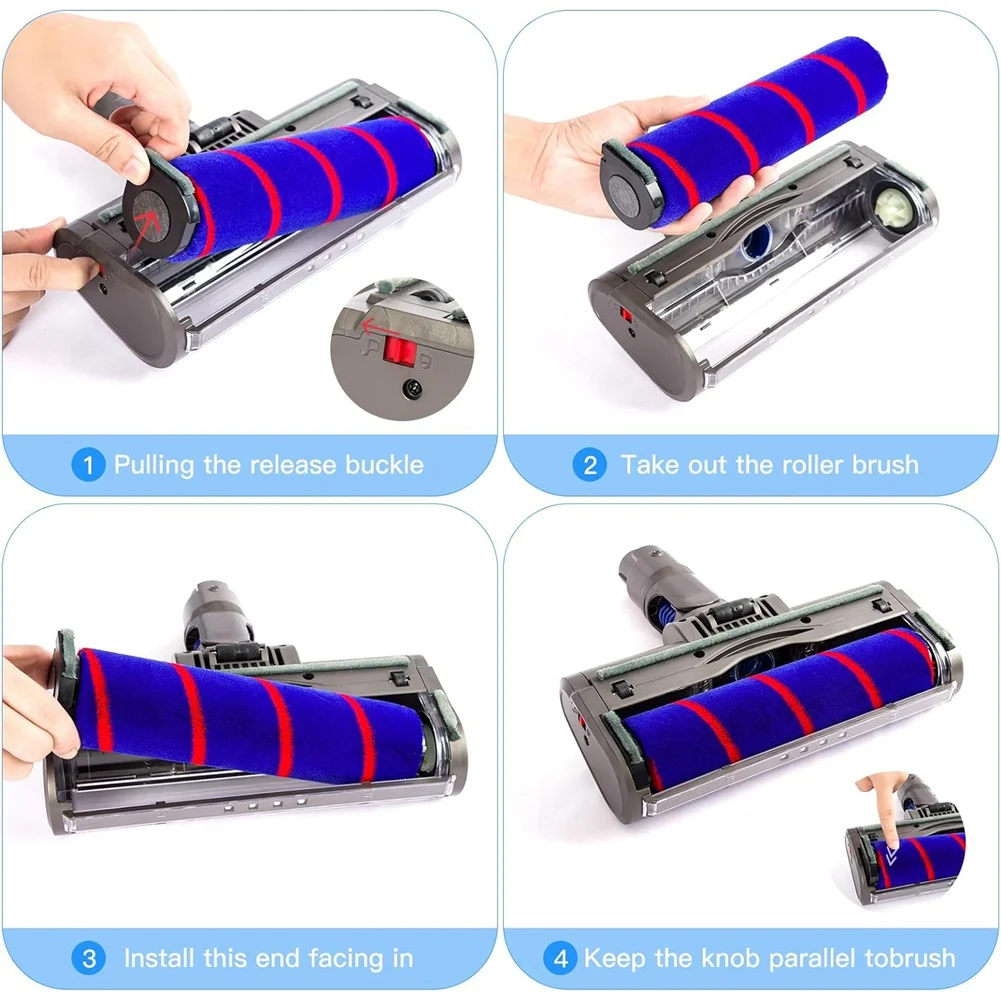 Головка пылесоса для V7 V10 V11 V15 Мягкая роликовая щетка твердых полов со