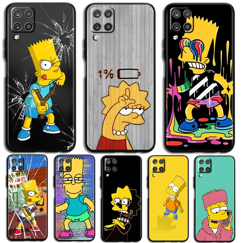 Nice Simpsons animation Phone Case For Samsung Galaxy A73 A72 A71 A70 A53 A52 A51 A50 A42 A41 A40 A33 A32 A31 A30 A30S Black
