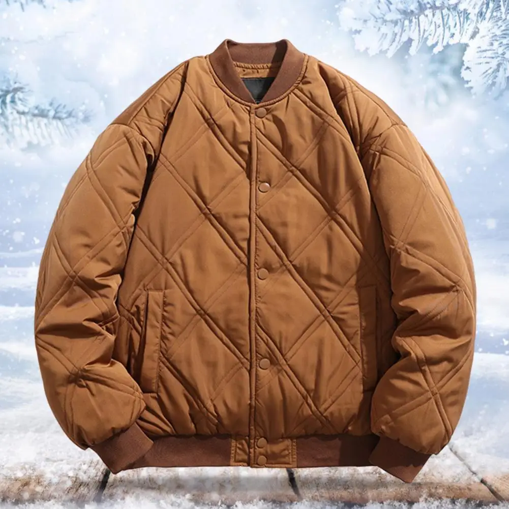 Popular Bomber Jacket Quilting Super Soft Loose Fit Ribbed Cuff Baseball Coat  Temperament Unisex Jacket Streetwear