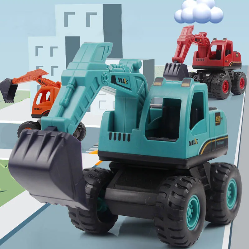 

Children's Large Trucks Plastic Engineering Car Dump Truck Crane Excavator Model Inertial Vehicle Car Toys Gift for Kids