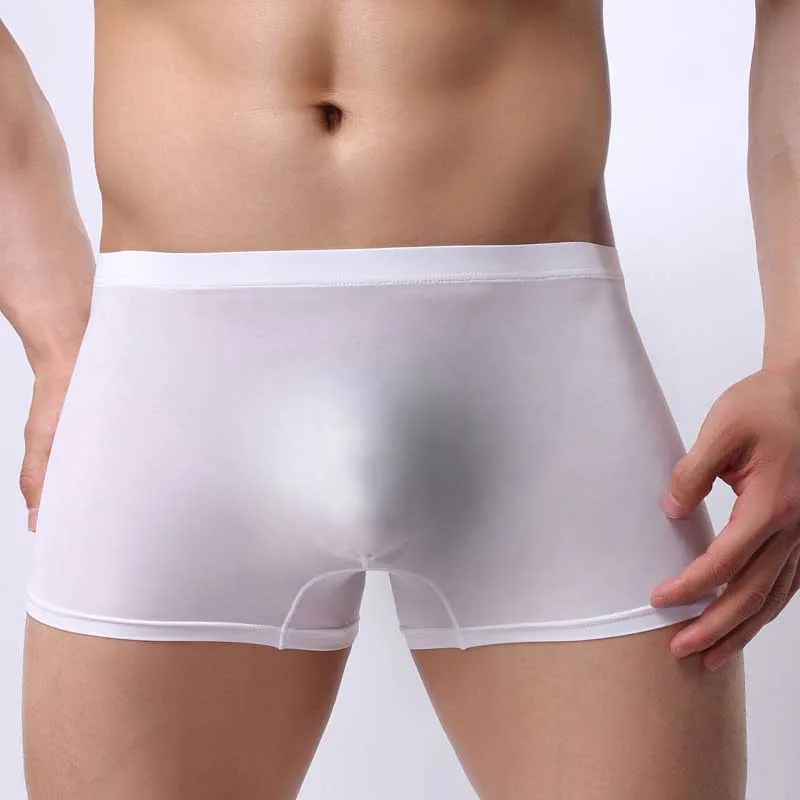 

Solid Sexy Pouch Breathable Male Underwear Thin Transparent Man Underpants