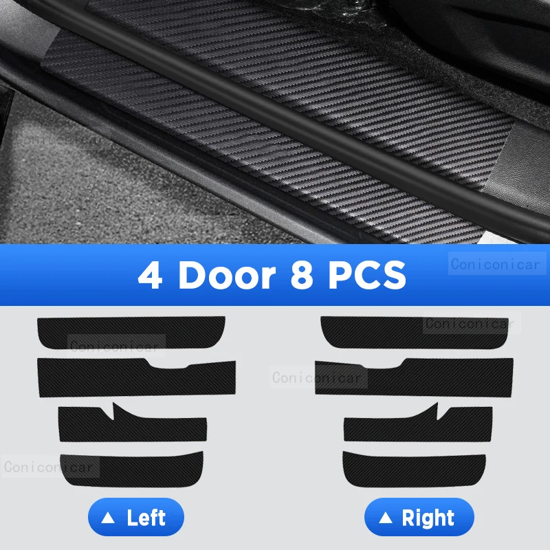 Для CHANGAN CS35 Plus 2022-2025 автомобильные пороги, накладка на порог, защита из искусственной кожи, внутренняя наклейка из искусственного углеродного волокна