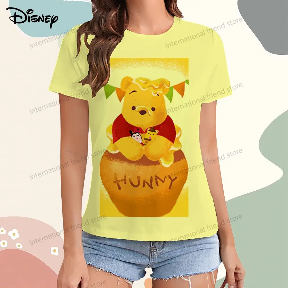 Футболка для мужчин Col Rond pour Femme Vêtement de Rue Disney Winnie l'Ourson Y2k Été 2025 Kawaii