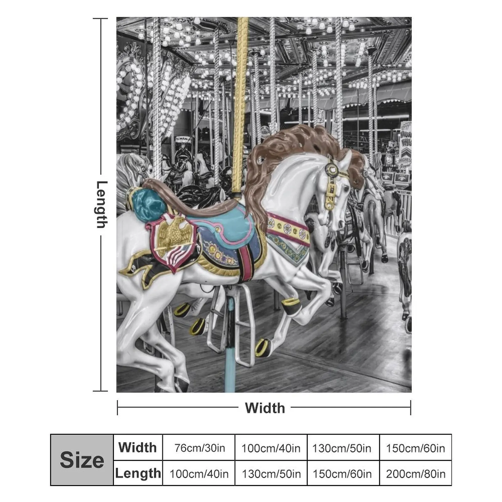 Классическое одеяло с изображением лошади-карусели одеяла и пледы волосатые