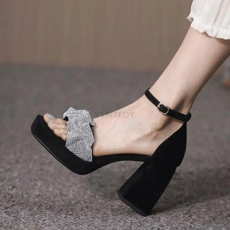 Женские сандалии на платформе со стразами Летняя женская обувь 2021 модная