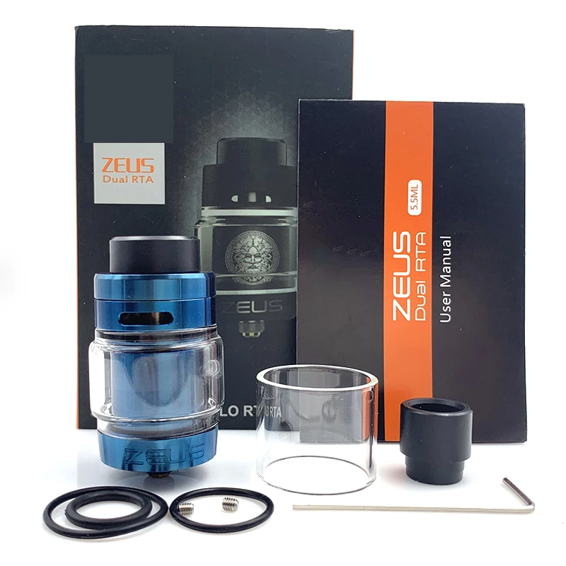 

RunVape Zeus Dual RTA Tank 4ml/5.5ml Atomizer Top Airflow Leak Proof Single Dual Coil Building Zeus X Vape E Cigarette