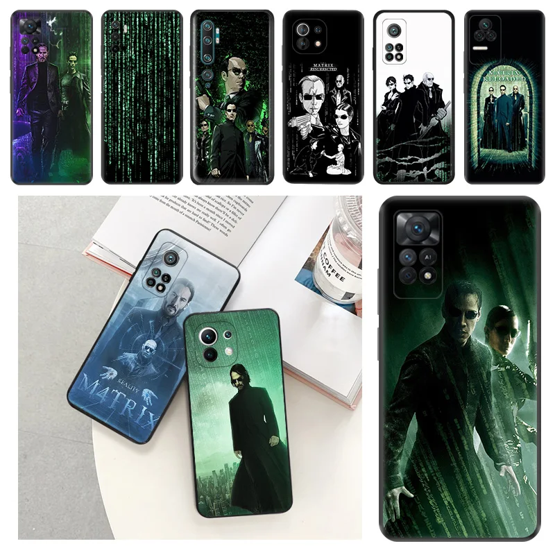 

Matrix 4 Art Black Matte Anti-Drop Phone Case For Xiaomi 13 Lite 12x 12s 12t Pro a2 cc9 cc9e Redmi K50 K50i k60 Ultra 12c Cover