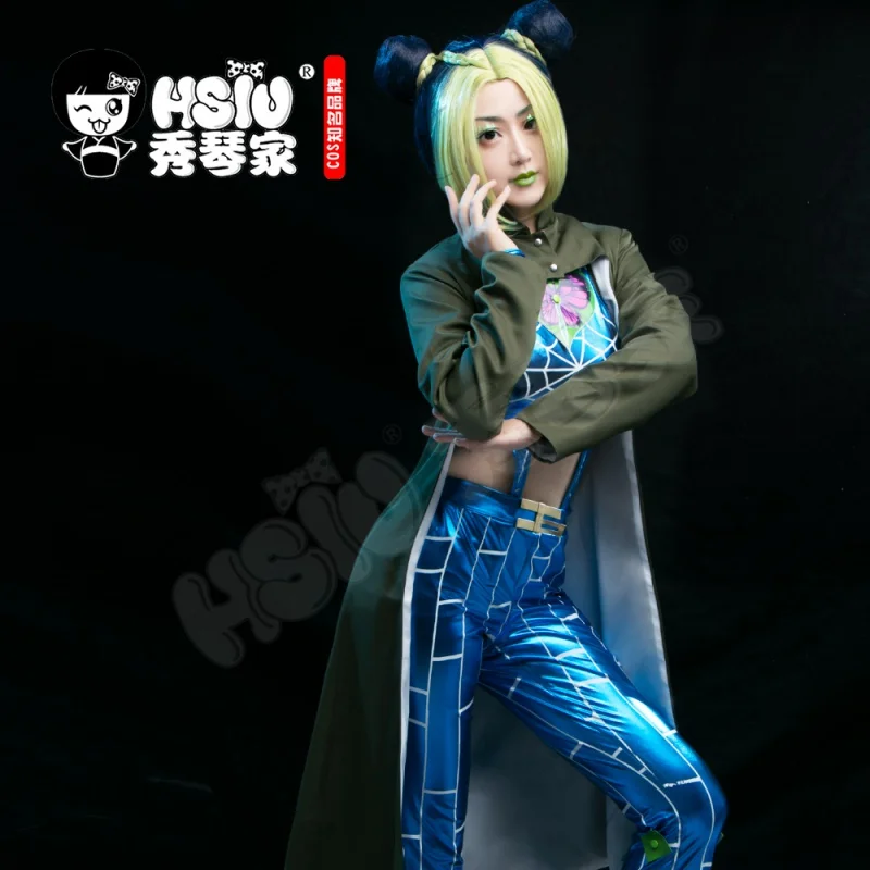 

Костюм для косплея Cujoh Jolyne, аниме Джоджо, Необычные приключения, одежда для косплея Cujoh Jolyne, новый стиль, зеленый комплект одежды