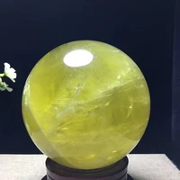 8cm high quality natural yellow quartz crystal ball polished healing sphere collection specimen fengshui home decor