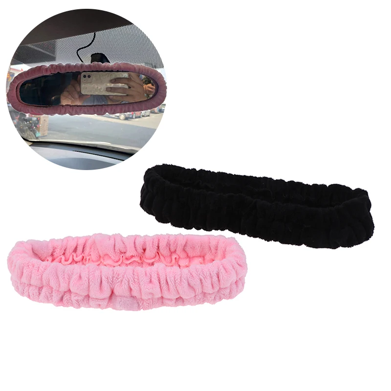 

Car Rearview Mirror Cover Flannel Auto Rear View Mirror Decoration Automotive Interior Accessories