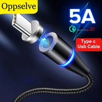 oppselve mobile phone cable usb cord magnetic usb type c cable for samsung huawei oppo magnet 5a fast charging wire usb cable c