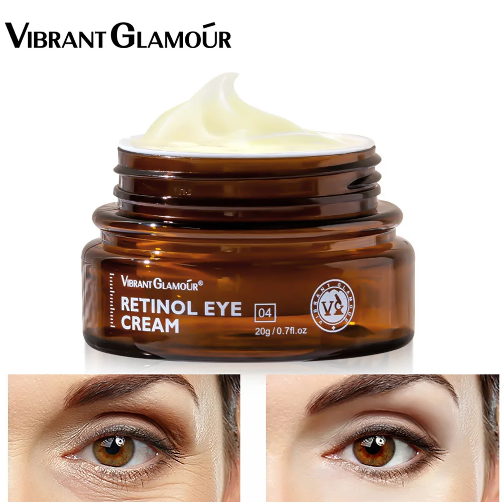 Retinol Eye Cream Dark Circles Fade Fine Lines Remove Eye Bags Anti Wrinkle Anti Aging Firming Brighten Skin 20g